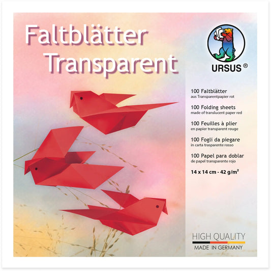 URSUS Faltblätter Origami 14x14cm 2536122 rot 100 Blatt Idealshop