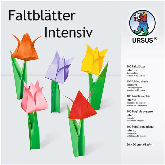 URSUS Faltblätter Origami 20×20cm 2835199 10 Farben ass. 100 Blatt Idealshop