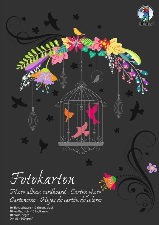 URSUS Fotokarton-Block A3 3814090SE 300g, schwarz 10 Blatt Idealshop
