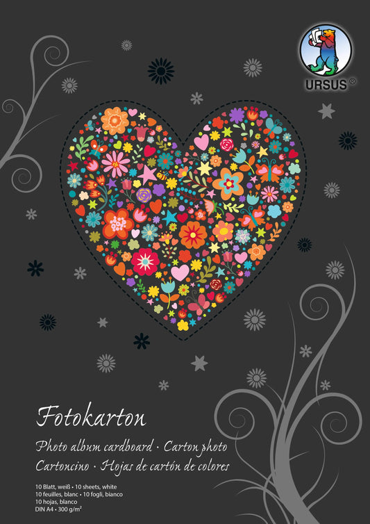 URSUS Fotokarton-Block A4 3704601SE 300g, weiss 10 Blatt Idealshop