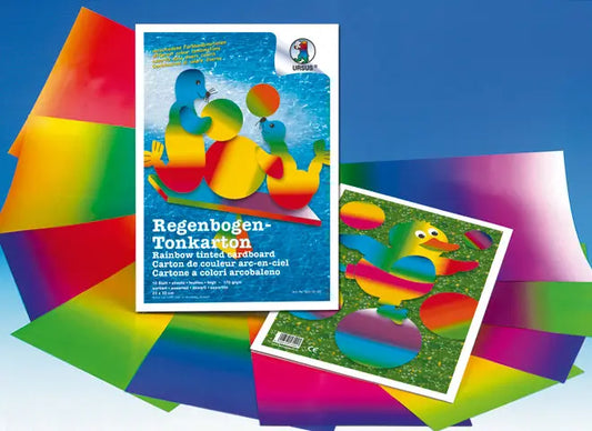 URSUS Regenbogentonkarton 23×33cm 8200099 170g 10 Blatt Idealshop