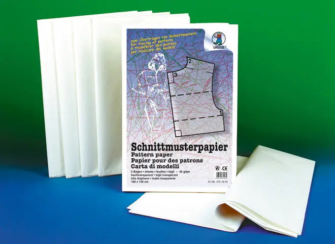 URSUS Schnittmusterpapier 100x150cm 2761000 40g, transparent 5 Blatt Idealshop