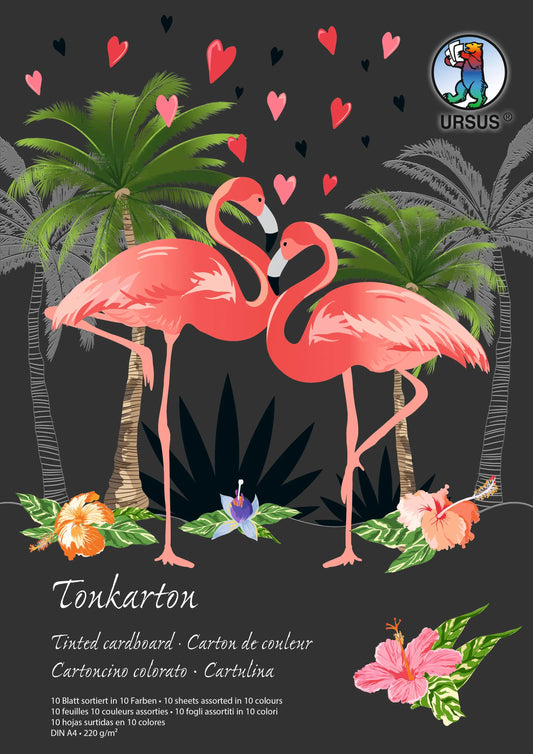 URSUS Tonkarton-Block A4 6684699SE 220g, 10 Farben 10 Blatt Idealshop