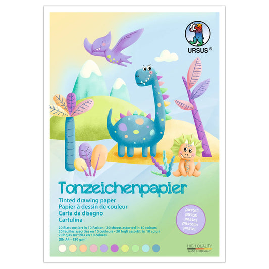 URSUS Tonzeichen-Block A4 2144699SE 0g, pastell 20 Blatt Idealshop