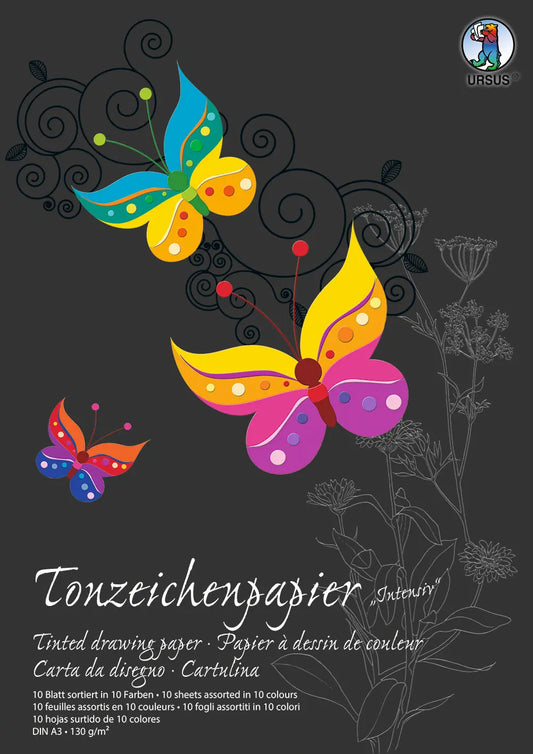 URSUS Tonzeichenpapier-Block A3 2154099SE 130g, intensiv 10 Blatt Idealshop