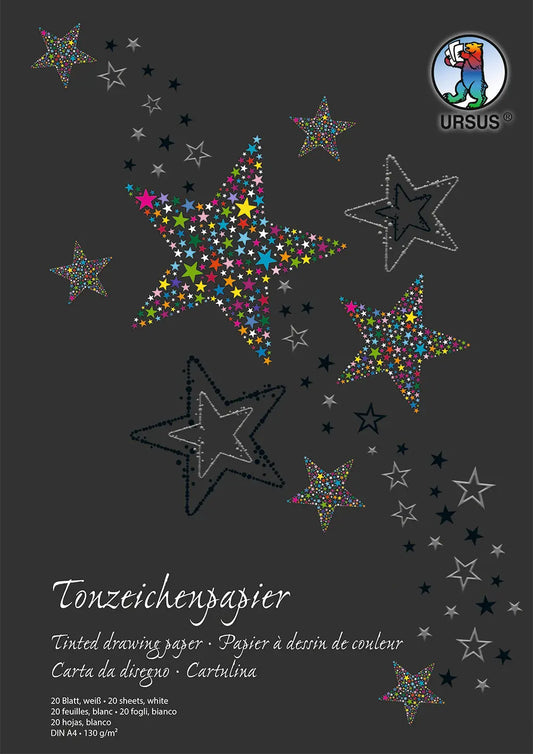 URSUS Tonzeichenpapier-Block A4 2134601SE 130g, weiss 20 Blatt Idealshop