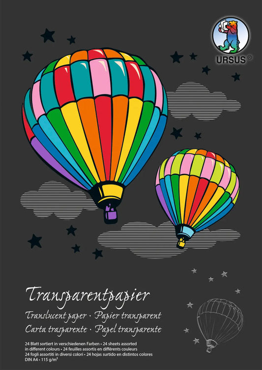 URSUS Transparentpapier-Block A4 12164699SE 115g, ass. 24 Blatt Idealshop