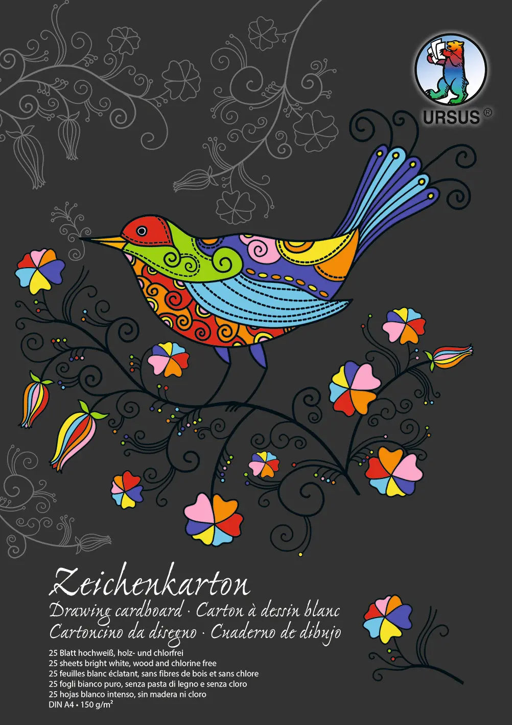 URSUS     Zeichenkarton- Block        A4 Idealshop