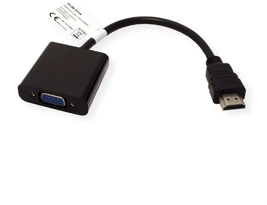 VALUE HDMI - VGA Adapter 12.99.3114 Black, ST/BU, 1080p 15cm Idealshop