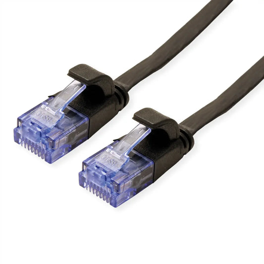 VALUE Patchkabel flach, CAT.6a UTP 21.99.0820 Black, halogenfrei 0.5m Idealshop