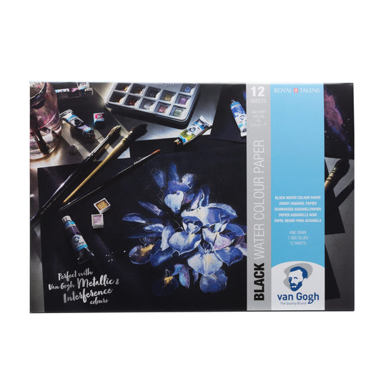 VAN GOGH Aquarellpapier A3 94170001 schwarz, 360g 12 Blatt Idealshop