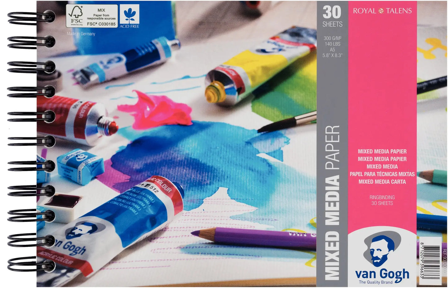 VAN GOGH MIX MED Papier A5 93120003 Mix Media FSCM80 30 Blatt Idealshop