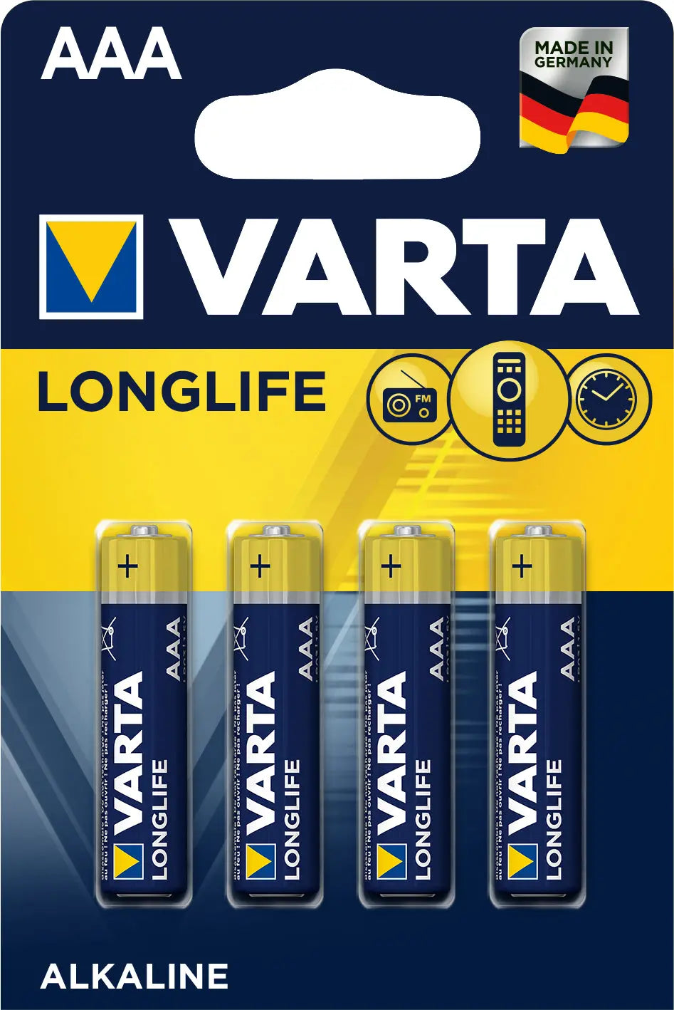 VARTA Batterie 4103101414 Longlife, AAA/LR03, 4 Stück Idealshop