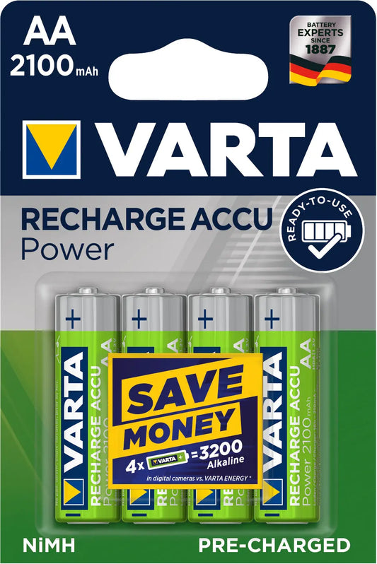 VARTA Batterie Akku 56706101404 AA/HR06, 2100 mAh, 4 Stück Idealshop