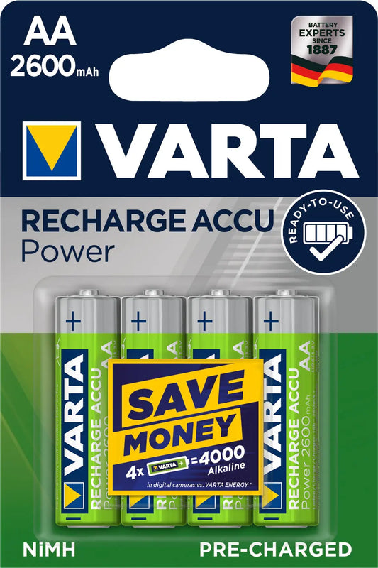 VARTA Batterie Akku 5716101404 R2U, AA/HR6, 2600 mAh, 4 S. Idealshop