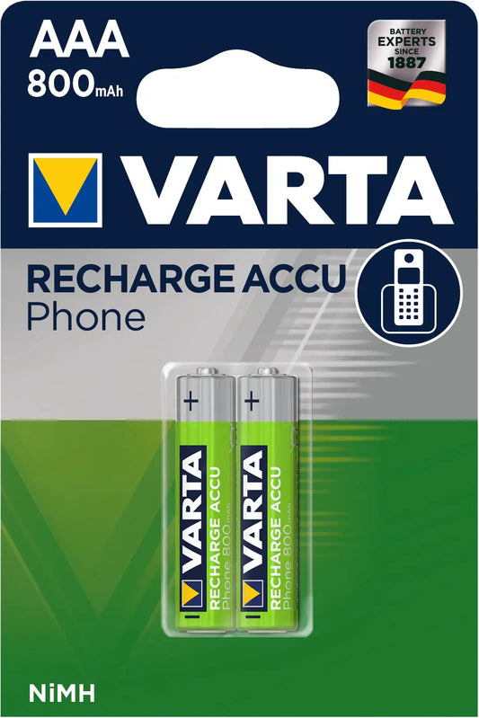 VARTA Batterie Akku Phone 58398101402 T398, AAA/HR03, 2 Stück Idealshop