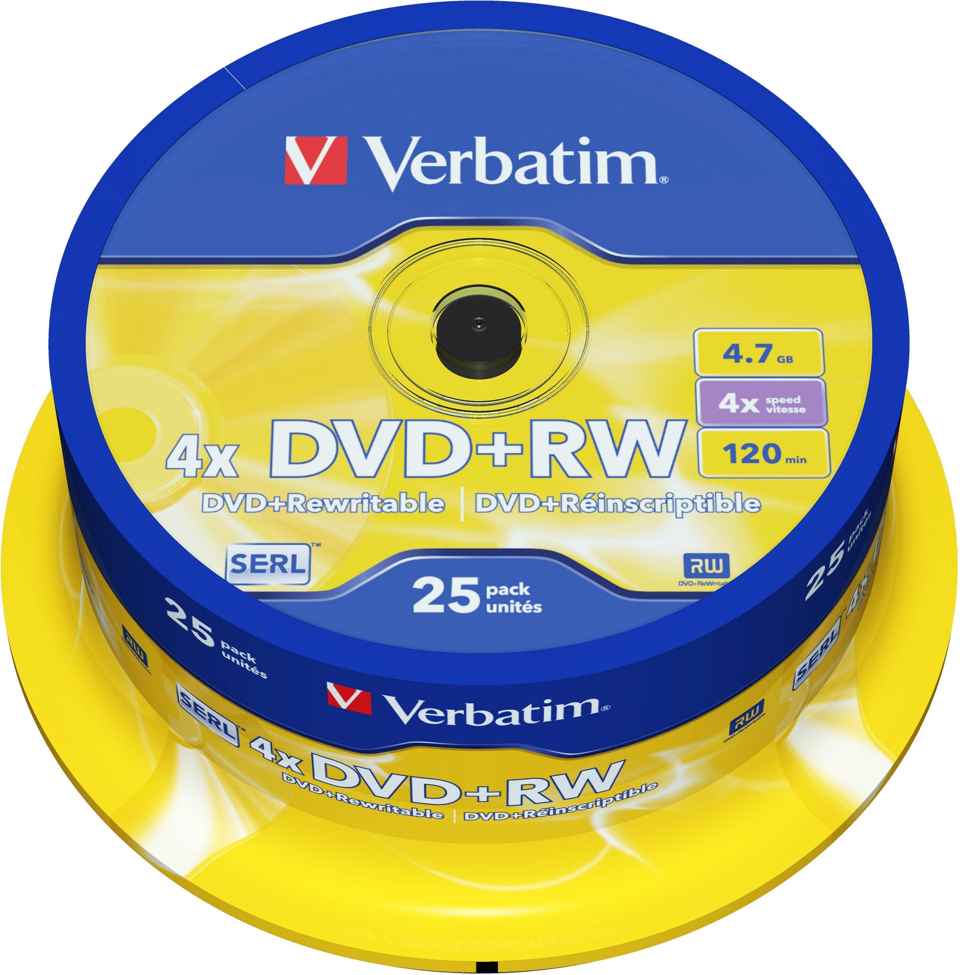 VERBATIM DVD+RW Spindle 4.7GB 43489 4x 25 Pcs Idealshop