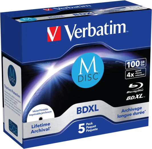 VERBATIM BD-R Jewel 100GB 43834 M-Disc IJ printable 5pcs Idealshop