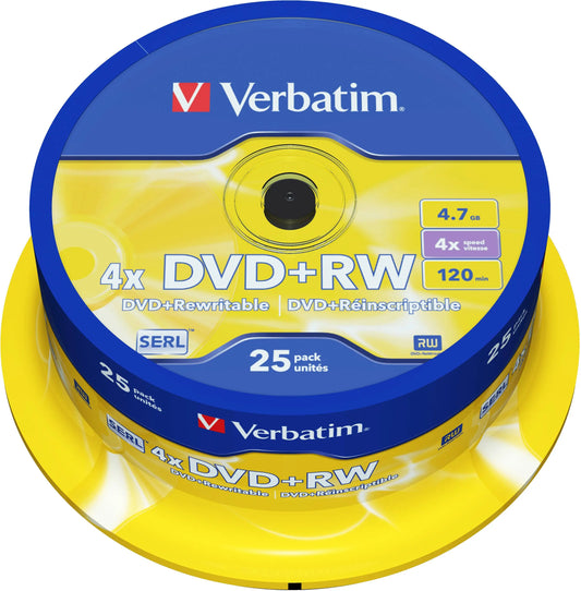 VERBATIM DVD+RW Spindle 4.7GB 43489 4x 25 Pcs Idealshop