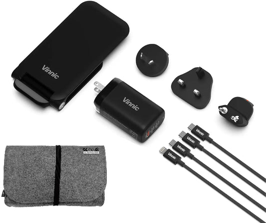 VINNIC Trivor 4-in-1 VPTK-4IGTK Global Travel Kit, Black Idealshop