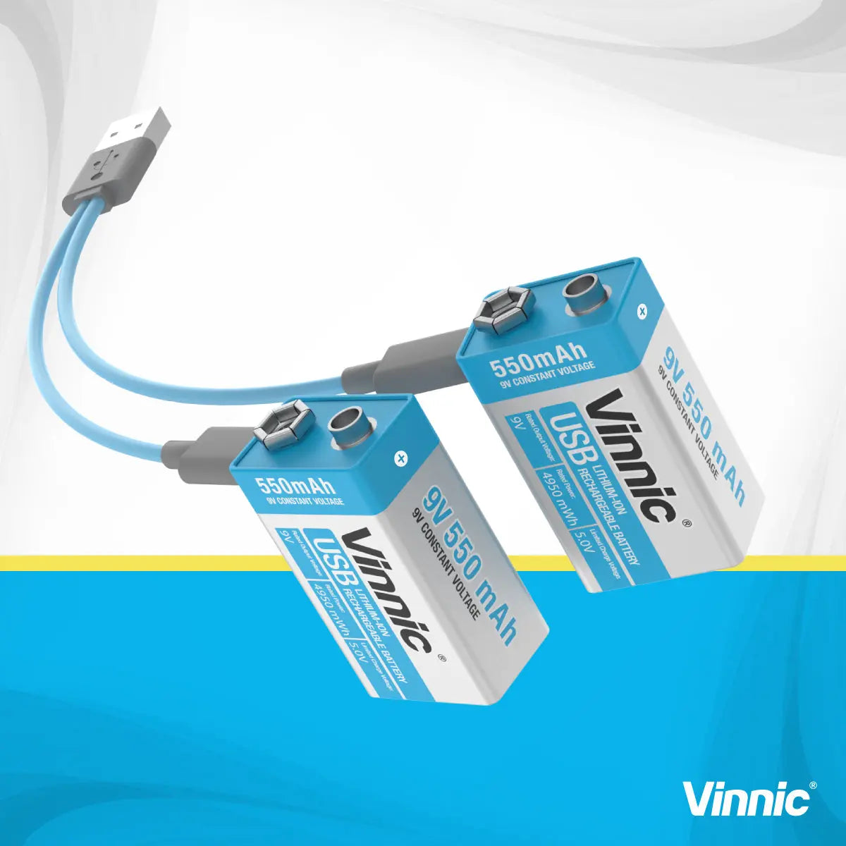 VINNIC USB Rech. Batt. 9V Type-C VPRB-UC9V-1PC 550mAh,Case,1pcs. Idealshop