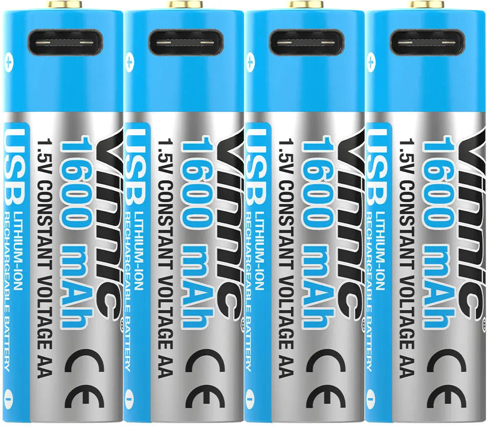VINNIC USB Rech. Batt. AA Type-C VPRB-UC2A-4PC 1600mAh,Case,4pcs. Idealshop