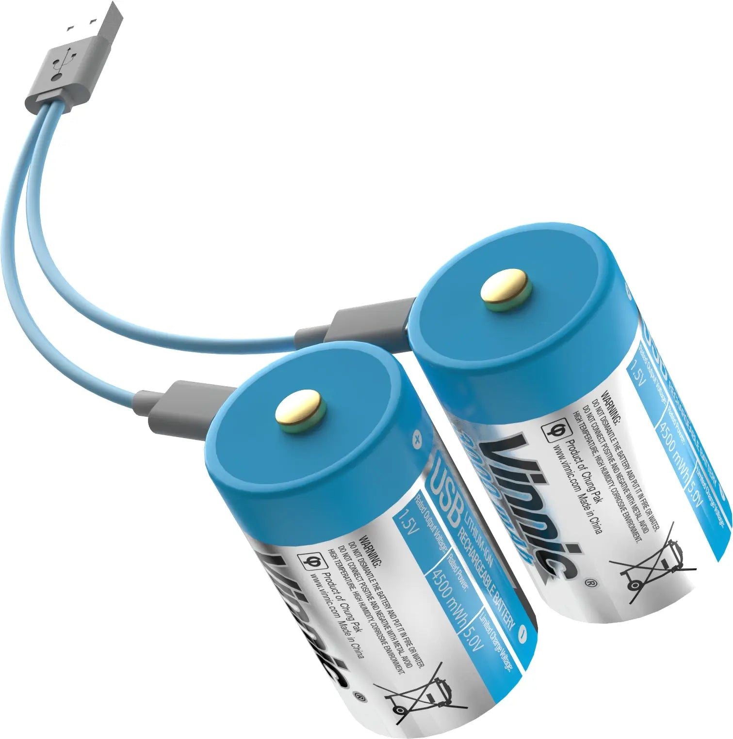 VINNIC USB Rech. Batt. D Type-C VPRB-UCD-2PC 3000mAh,Case,2pcs. Idealshop