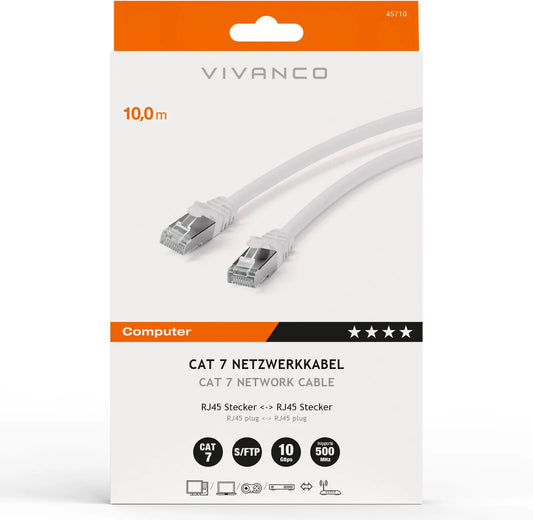 VIVANCO Netzwerkkabel CAT 7 10m 45710 Twisted Pair Idealshop