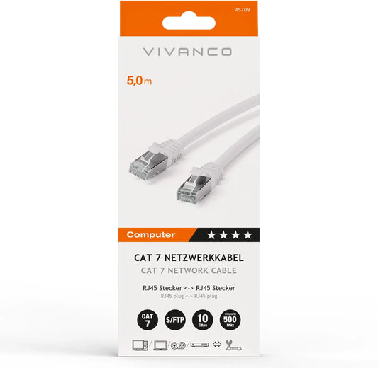 VIVANCO Netzwerkkabel CAT 7 5m 45709 Twisted Pair Idealshop