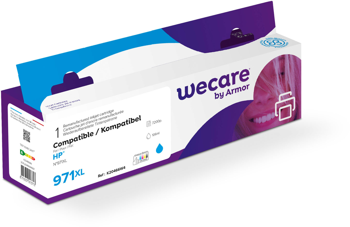 WECARE    Tinte 971XL rebuilt       cyan