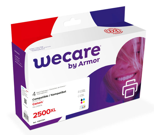 WECARE Multipack XL rebuilt BKCMY PGI-2500XLPACKWE z.CanonMAXIFY MB5050 76/3x25ml Idealshop