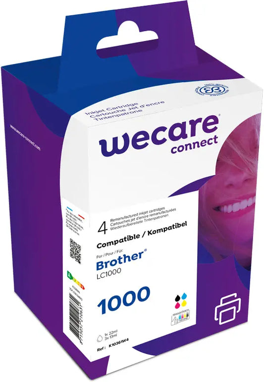 WECARE Multipack rebuilt CMYBK LC1000VAL z.Brother DCP-130 1x22/3x13ml Idealshop