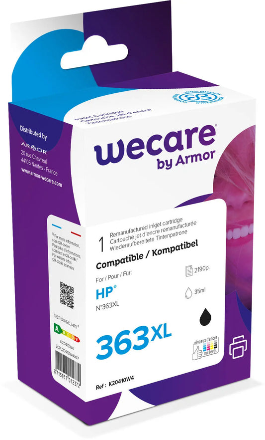 WECARE Tinte 363 rebuilt schwarz C8721EEWE zu HP PhotoSmart 8250 35ml Idealshop
