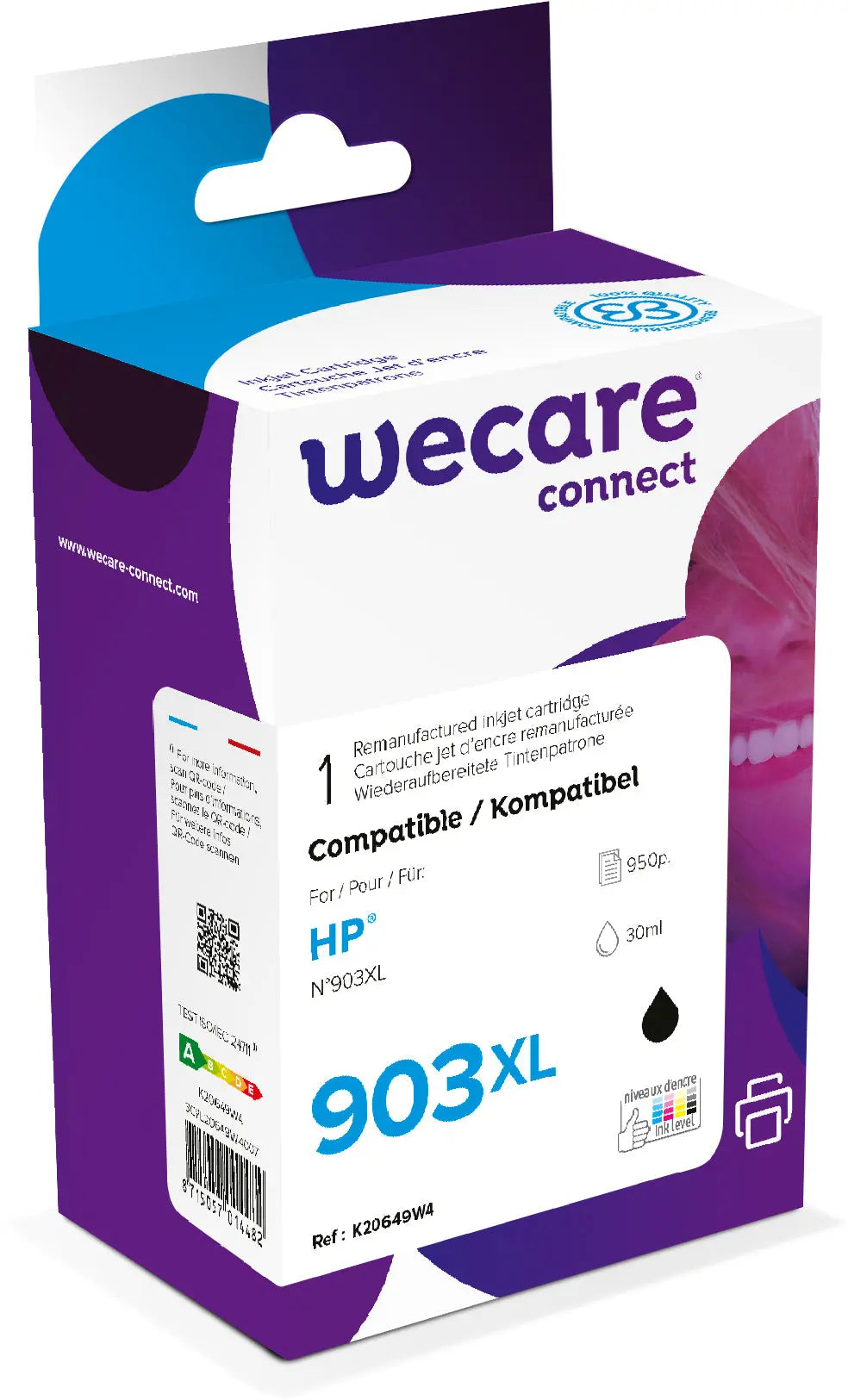 WECARE Tinte 903XL rebuilt schwarz T6M15AEWE z.HP OfficeJet 6950 30ml Idealshop