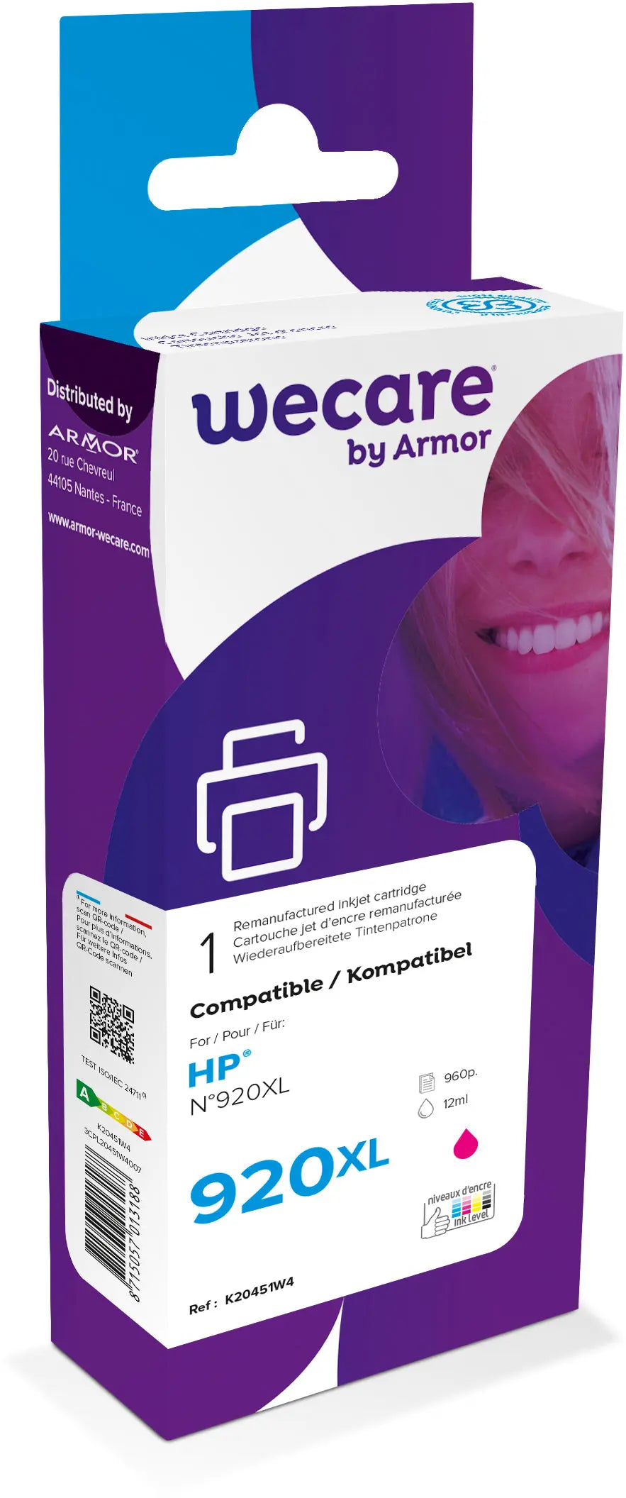 WECARE Tinte 920XL rebuilt magenta CD973AEWE zu HP OfficeJet 6500 12ml Idealshop