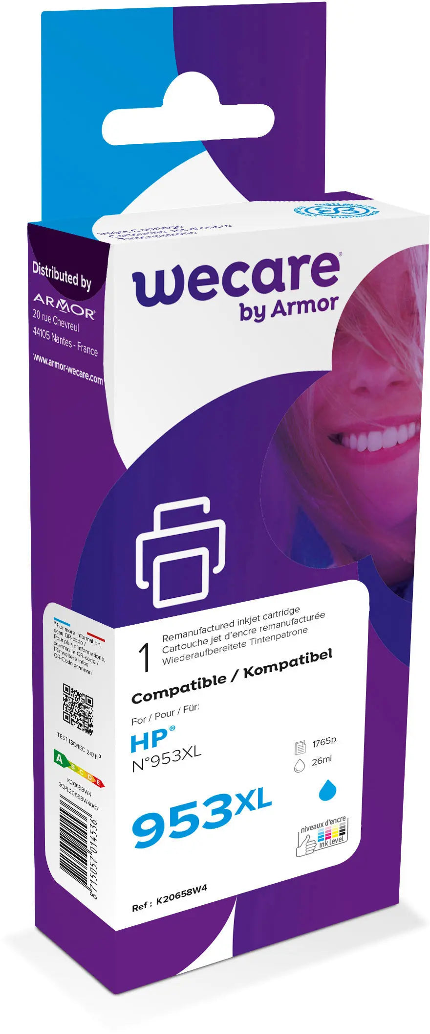 WECARE    Tinte 953XL rebuilt       cyan Idealshop