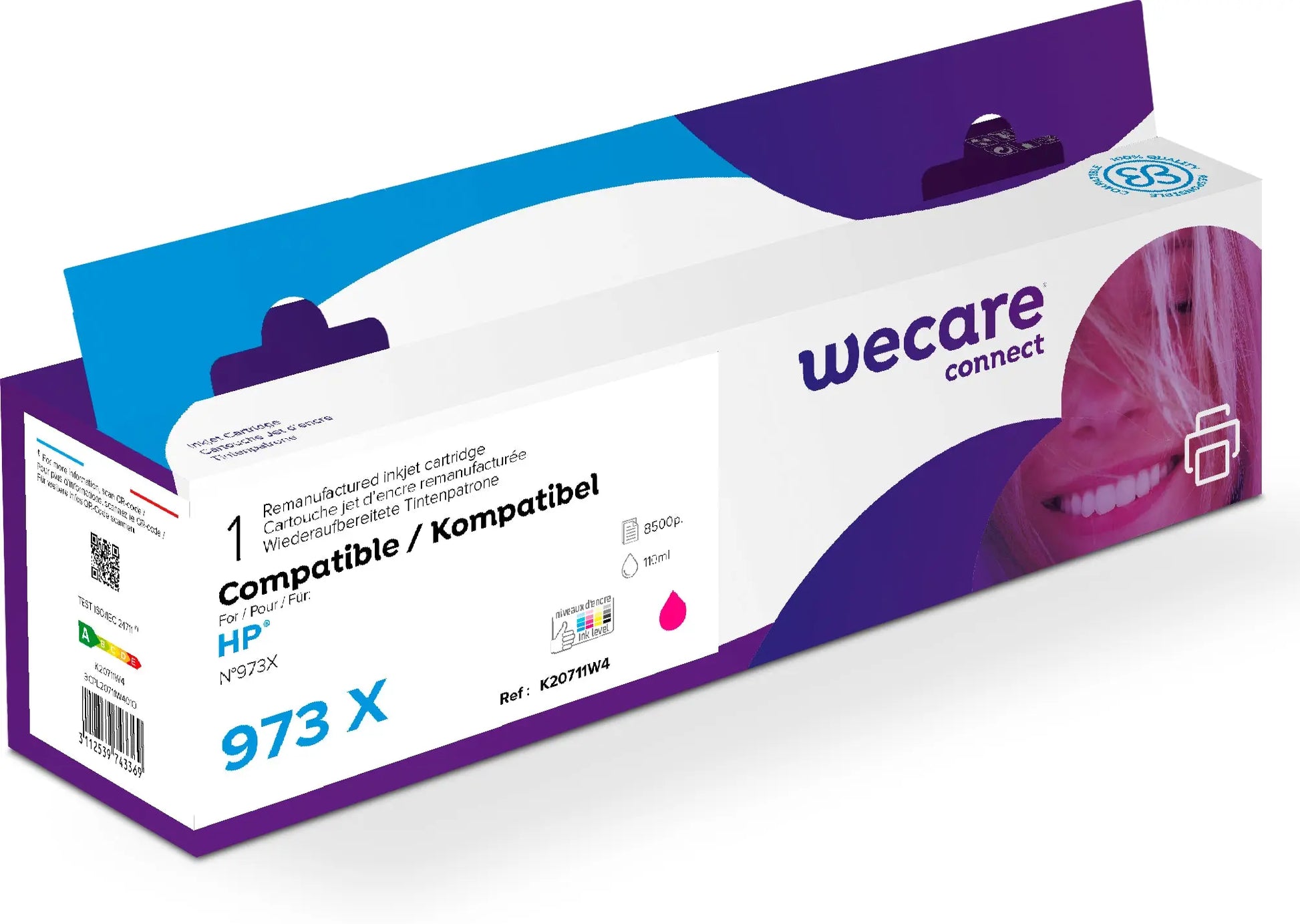 WECARE Tinte 973X rebuilt magenta F6T82AEWE zu HP PW Pro 452/477 8500 S. Idealshop