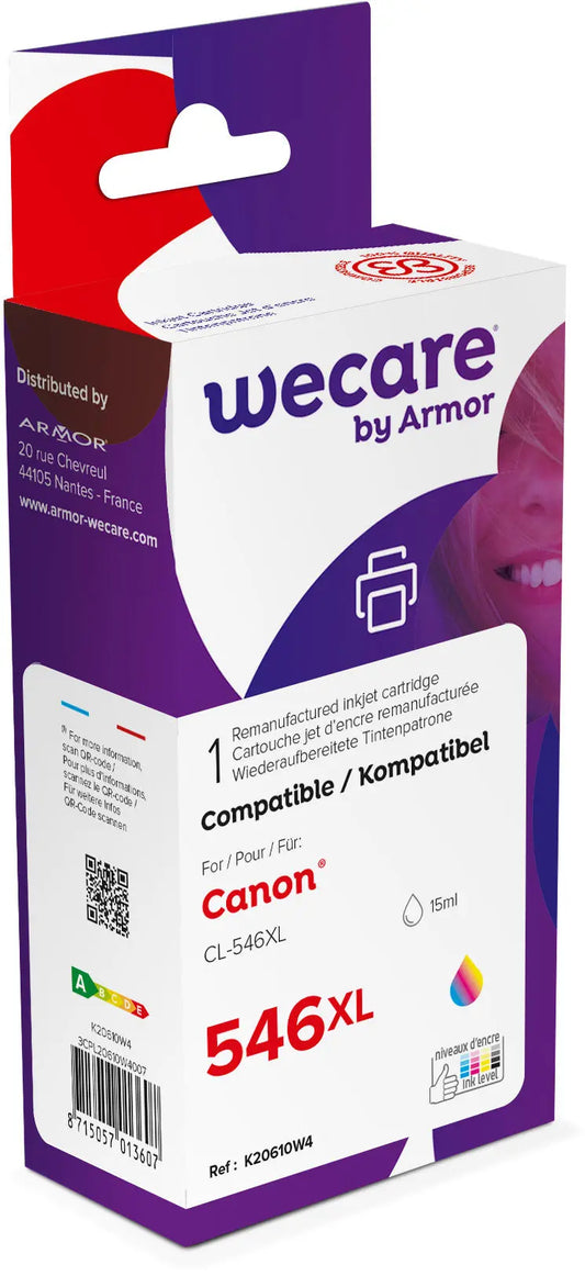 WECARE Tinte XL rebuilt color CL-546XLWE zu Canon PIXMA MG 2450 15ml Idealshop