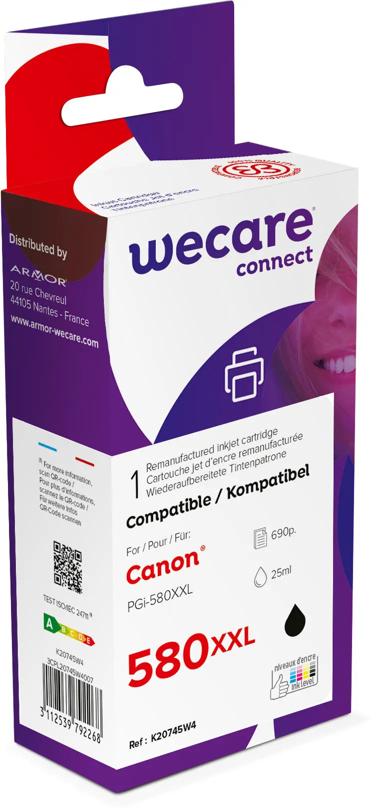 WECARE Tinte XXL rebuilt PGBK PGI-580XXLBKWE zu Canon Pixma TS6150 25ml Idealshop