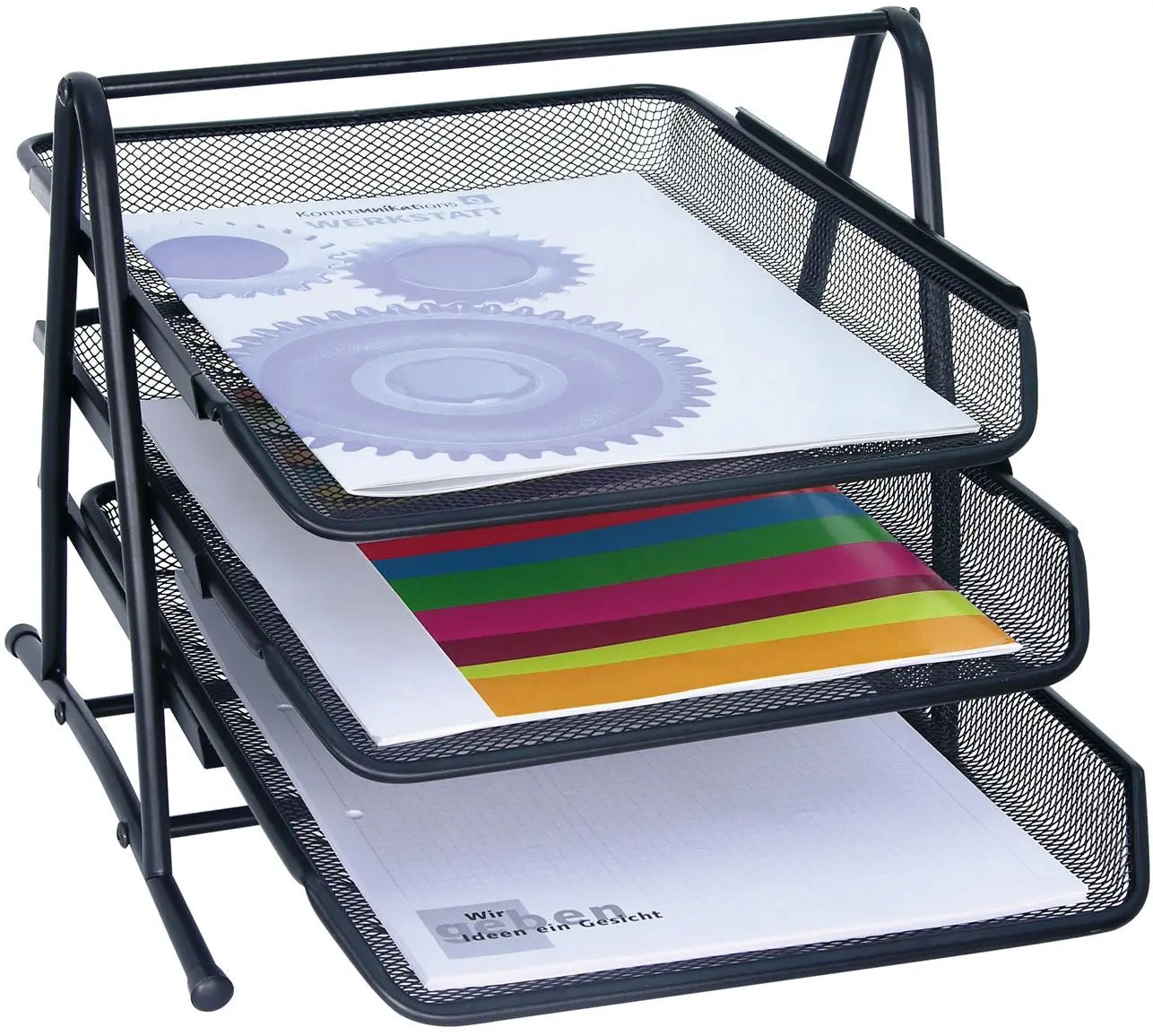 WEDO Briefablage OFFICE Metall 65801 3 Fächer 35x27x30cm schwarz Idealshop