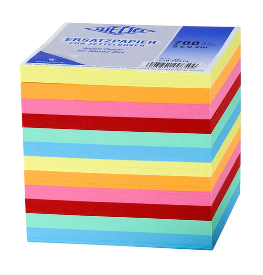 WEDO Ersatzzettel 9x9cm 27026510 lose 700Bl. farbig assortiert Idealshop