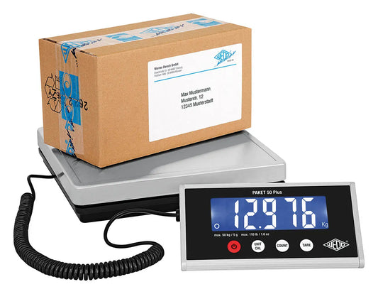 WEDO Paketwaage Paket 50 Plus 507605005 Tragkraft bis 50kg 25x25x5cm Idealshop