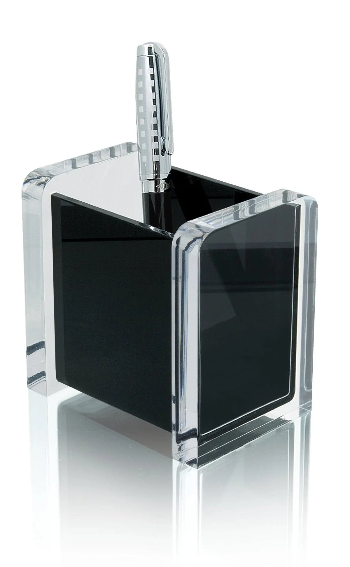WEDO Stifteköcher EXKLUSIV 604001 9.4x6.5x9.4 Acryl schw./tran. Idealshop