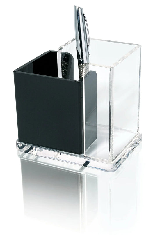 WEDO Stifteköcher EXKLUSIV 606001 12x8.5x10cm Acryl schw./tran. Idealshop