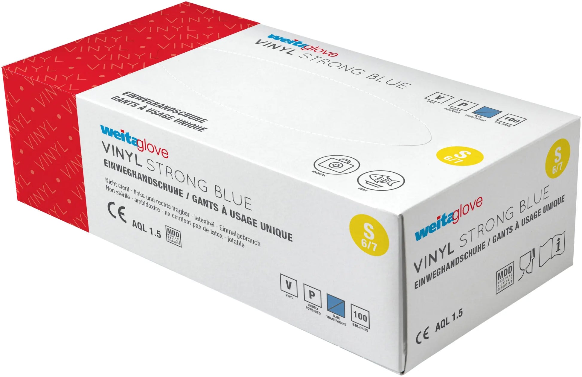 WEITA Einweghandschuhe Vinyl S 241001 Strong, blau 100 Stück Idealshop