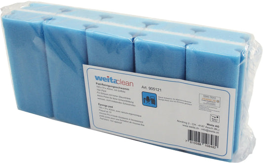 WEITACLEAN Padschwamm 150x70x43mm 5028024 blau, kratzfrei 10 Stück Idealshop