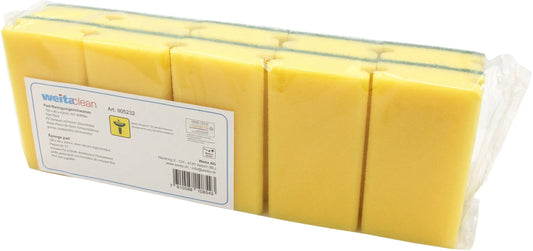 WEITACLEAN Padschwamm 152x85x43mm 5028029 gelb, kratzend 10 Stück Idealshop
