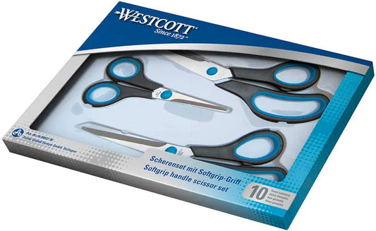 WESTCOTT Scheren-Set 13/21/25cm N-9002700 schwarz/blau 3 Stück Idealshop