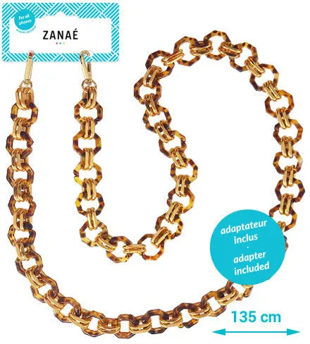 ZANAÉ Phone Necklace Golden Globe 17411 Leopard & Gold animal print Idealshop