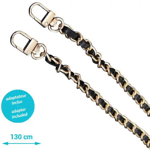 ZANAÉ Phone Necklace Leather 18310 Gold & Chain black / gold Idealshop